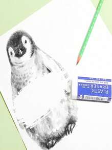 4pcs 2B Pencil Erasers, Rectangular Erasers For Writing, Office & Student Supplies, Back To School Gifts, School Stationery, Student Stationery - White - View 4