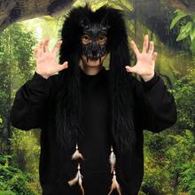 1pc Viking Warrior & Werewolf Mask - Faux Fur Headpiece, Perfect For Halloween, Rave Parties & Winter Novelty Costumes Halloween Party Decor