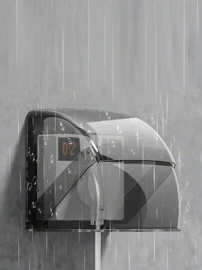 1pc Stretchable Waterproof Outdoor Socket Cover,Ultra-Thin Waterproof Switch & Socket Cover, - Flexible Rectangular Electrical Outlet Protector For Charging Stations, Fit, Rainproof Black Plug Protector, Transparent Design, Durable Clear Material