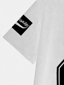 男士黑色数码印花 T 恤和星星图案，休闲涤纶圆领 T 恤，可机洗 - 彩色 - 查看 4