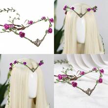MOSTORY Fairy Flower Crown For Women Floral Elf Circlet With Vine For Renaissance Accessories Halloween Cosplay