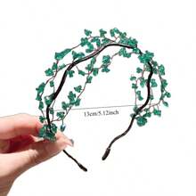 1pc Delicate Handmade Beaded Crystal Headband, Vintage Aesthetic High-End Feminine Luxurious Hairband For Women, Hair Band, Hair Hoop, Autumn