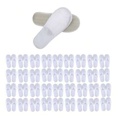 36 pares de zapatillas de baño desechables, adecuadas para invitados de festivales - Paquete a granel de zapatillas, aplicable para hotel, spa, viaje, casa descalza, puntera blanca