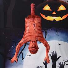 1 buc Decorațiuni de Halloween, Recuzită de cadavru din latex, Pandantive suspendate înfricoșătoare, sângeroase, pe jumătate de lungime, Case bântuite, Baruri, Cluburi, Decorațiuni de petrecere, Decorațiuni exterioare de Halloween, Cadou amuzant de Halloween, Decorațiune corporală din latex cu cadavru suspendat, Pentru baruri, petreceri pentru adulți, întâlniri de la hayon și multe altele - Multicolor - Vizualizare 3