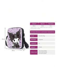 3D Fully Printed Cartoon Sanrio Kuromi 3 Pieces Backpack Primary School Bag Children's Lunch Bag Pencil Bag Set Anime Kawaii Cartoon School Bag