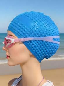 Waterproof Swim Cap For Men And Women - High Elasticity, Ear Protection, And Long Hair Coverage - Large Elastic Silicone Diving Cap, Silicone Swimming Cap, High Elasticity, Thickened Design Suitable For Long And Short Hair, Keeps Hair Dry, Easy To Remove, Suitable For Outdoor Water Sports, Durable Swimming Accessories - Ideal Choice For Valentine's Day, Carnival, Beach Essentials, Beach Accessories, Pool Float - Multicolor - View 22