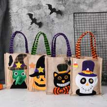 1pc New Halloween Gift Non-Woven Fabric Handbag, Candy Bag, Ghost Festival Pumpkin Bag, Accessory Prop Gift Bag. This Handbag Adopts A Portable Design And Is Equipped With A Comfortable Handle For Easy Carrying At Any Time. Whether You Are Attending A Party Or Outdoor Activities, You Can Easily Carry This Handbag,