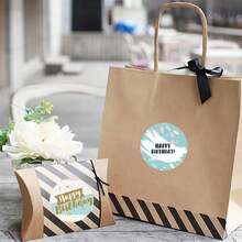 500 张生日快乐主题贴纸，谢谢密封标签，1 英寸圆形，适用于剪贴簿、派对用品和礼品装饰 - 自粘、一次性、圆形、光面、卷起、剪贴簿、用于学校用品、返校 - 生日貼紙1卷500貼 - 查看 4