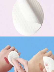 300片椭圆形清洁垫，适合面部使用，高品质卸妆垫，低过敏性无绒圆形，适合所有肤质，一次性美容湿巾，无纺布洁面巾 - 彩色 - 查看 2