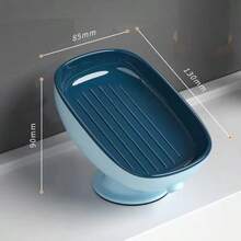 1pc Soap Box With Drainage, Luxury Style, Wall-Mounted Soap Dish/Shelf For Bathroom Use - Grey - View 12