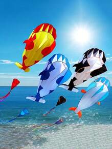 1 pezzo Delfino, balena, orca gonfiabile morbido e senza ossa, con bobina da 50 m e coda, adatto per attività all'aperto. Un regalo perfetto per amici e familiari durante le vacanze.