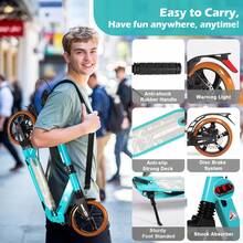 Kick Scooter For , 200mm Big Wheels Scooter For Adults With Disc Brakes, Adult Scooter With Carry Strap And Double Shock Absorption, Foldable Scooters For Teenagers15 - Lake Blue - View 5
