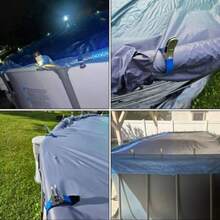 不锈钢夹子 - 防风大号被子夹、弹簧袜夹和裤子夹，用于晾晒被子和悬挂衣服 1/6 件耐用不锈钢泳池盖夹，带蓝色塑料手柄 - 重型防风弹簧夹，用于固定地面泳池盖和摄影、摄影夹 | 光滑金属夹 | 耐用塑料手柄