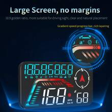Nouvel affichage tête haute GPS pour voiture, enregistreur de conduite, affichage couleur de l'heure, de la date, alarme de vitesse excessive, rappel de conduite avec fatigue, HUD numérique rotatif. Accessoires électroniques pour voiture
