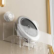 全新家居必备！免打孔吸盘式置物架，多功能浴室厨房收纳神器 | 强力吸盘，稳固不脱落 + 排水槽设计，防止霉菌滋生，可收纳洗漱用品、调料瓶、浴球等。是租房者和小户型人士的理想之选，轻松保持空间整洁。 - 彩色 - 查看 4