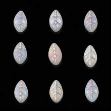 50 件/包 7*11 毫米中心孔小叶形电镀彩色玻璃珠，DIY 珠宝制作配件，适用于工艺品、鞋子、帽子、包包、钥匙扣、手机装饰、发夹 - 7*11mm小樹葉 - 查看 14