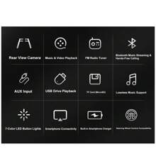 Reletech 7英寸双DIN车载MP5播放器 - 触摸屏显示 + 支持安卓/iOS镜像、倒车影像、USB/TF卡/FM收音机、多色背光按键、通用车载音响系统 - 黑色 - 查看 4