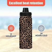 1 ấm đun nước dung tích lớn 18oz họa tiết da báo, chất liệu thép không gỉ, giữ ấm - giữ lạnh, rất thích hợp cho gia đình, ngoài trời, thể thao, nắp di động, rất tiện lợi khi sử dụng, là món quà lựa chọn hàng đầu cho Giáng sinh, sinh nhật hoặc kỷ niệm. - Nhiều màu - Xem 9