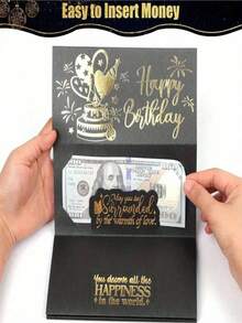 1 Surprise Birthday Cash Gift Envelope With 6 Slots - Elegant Black And Gold Design, Festive Wallet For Men And Women, Unique Souvenirs For Any Birthday Celebration, Cartoon Fantasy Theme, Cash Gift Display. Elegant Gift Envelope. Exquisite Souvenirs - Nhiều màu - Xem 5
