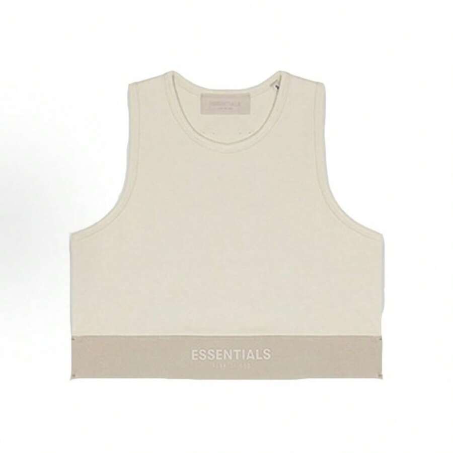 Essentials Sport Tank 'Wheat' Women's Slim Fit Tank Top, Breathable Ribbed Fabric + American Casual Style, A Must-Have For Yoga And Urban Adventures. - Kem - Xem 1