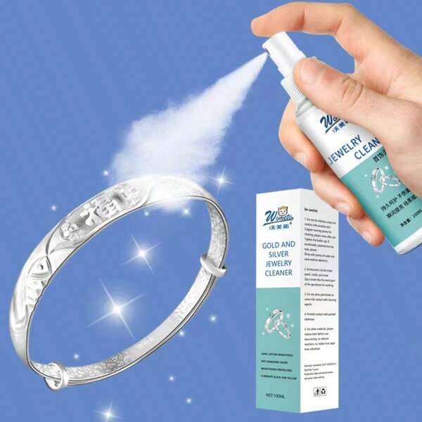 1pc Gold & Silver Jewelry Cleaner, Electric Appliance Cleaner, Diamond Ring Oxidation-Reduction Refurbishing Spray, Random Style