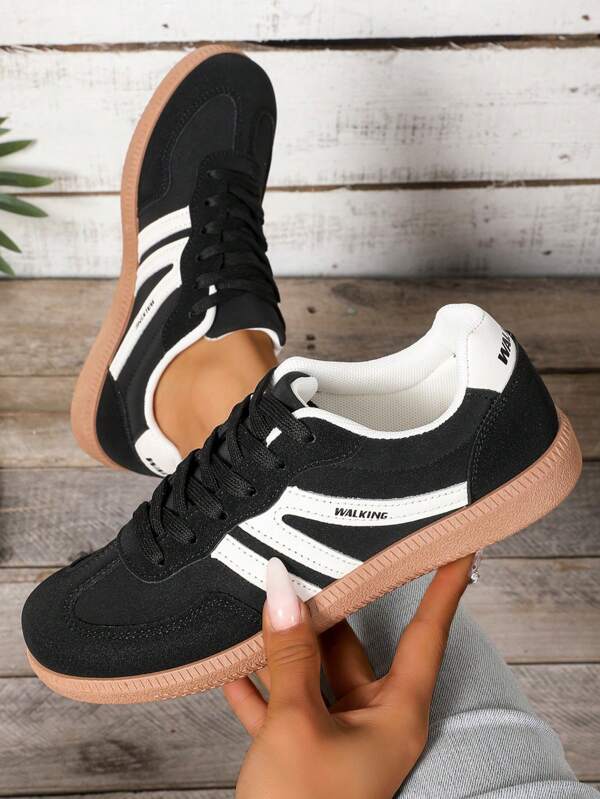 Zapatos deportivos casuales de mujer con suela blanda y antideslizante, de estilo patchwork, adecuados para todas las estaciones