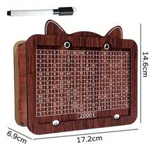 欧元现金保险库木制储蓄盒、存钱罐、现金储蓄挑战盒、木制现金盒、现金储蓄盒、成人现金储蓄盒、现金盒和目标号码现金礼品产品颜色手工制作颜色每批略有差异，不影响使用（手工制作，表面有轻微划痕），学校用品，返校 - 棕色 - 查看 8