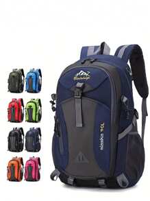 1 件山地徒步背包，10.57 加仑尼龙软壳背包 - 纯色，实用口袋，拉链开合，流苏装饰，适合户外、运动、休闲、旅行