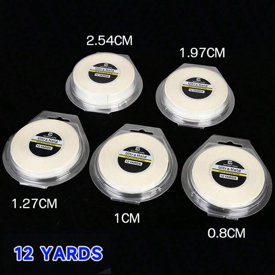 AliLeader 0.8/1.0/1.27厘米宽12码白色超强定型胶带双面胶带蕾丝前胶带发带