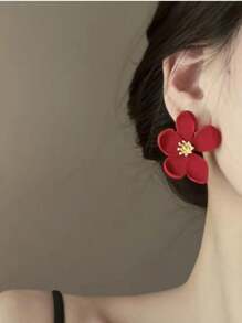 1 Pair Korean Fashion Floral Luxury High-End Elegant Stud Earrings