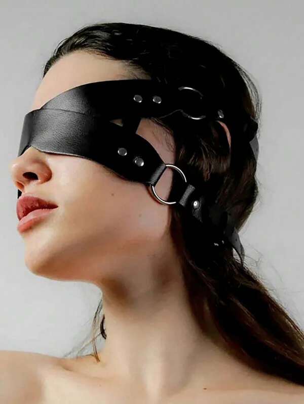 Women's Sexy PU Leather Eye Mask Accessory, Seductive Lingerie Accessory, Eye/Face Strap, X-Shape Eyemask, Cosplay Disguise Blindfold, Valentine's Day Gift For Couples, Nighttime Date Outfit Accessory
