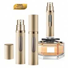 1 件精心设计的香水喷雾瓶,便携式可再填充雾化器,底部填充迷你旅行香水瓶,循环香水醒酒器,泵直接从底部填充,无需取下盖子,100%纯玻璃内瓶,带有可视窗口,可轻松检查剩余香水,5ml / 8ml / 10ml 可选 - 彩色 - 查看 20