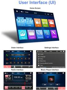 Reletech 7英寸双DIN车载MP5播放器 - 触摸屏显示 + 支持安卓/iOS镜像、倒车影像、USB/TF卡/FM收音机、多色背光按键、通用车载音响系统 - 黑色 - 查看 9