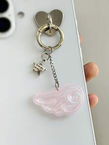 1 件女式韩国独立复古可爱星星天使翅膀钥匙扣、手机壳、耳机壳、包饰、最佳朋友礼物汽车配件哥特 Y2k 包饰挂绳带身份证夹汽车配件包饰 - 彩色 - 查看 5