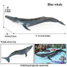 1pc Simulation Marine Animal Model Toy, Blue Whale, Gray Whale, Sperm Whale, Dolphin, Humpback Whale And Other Marine Animals, Fish Tank And Aquarium Decoration, Children's Cognitive Education Toys, Halloween Holiday Gifts - Multicolor - View 2