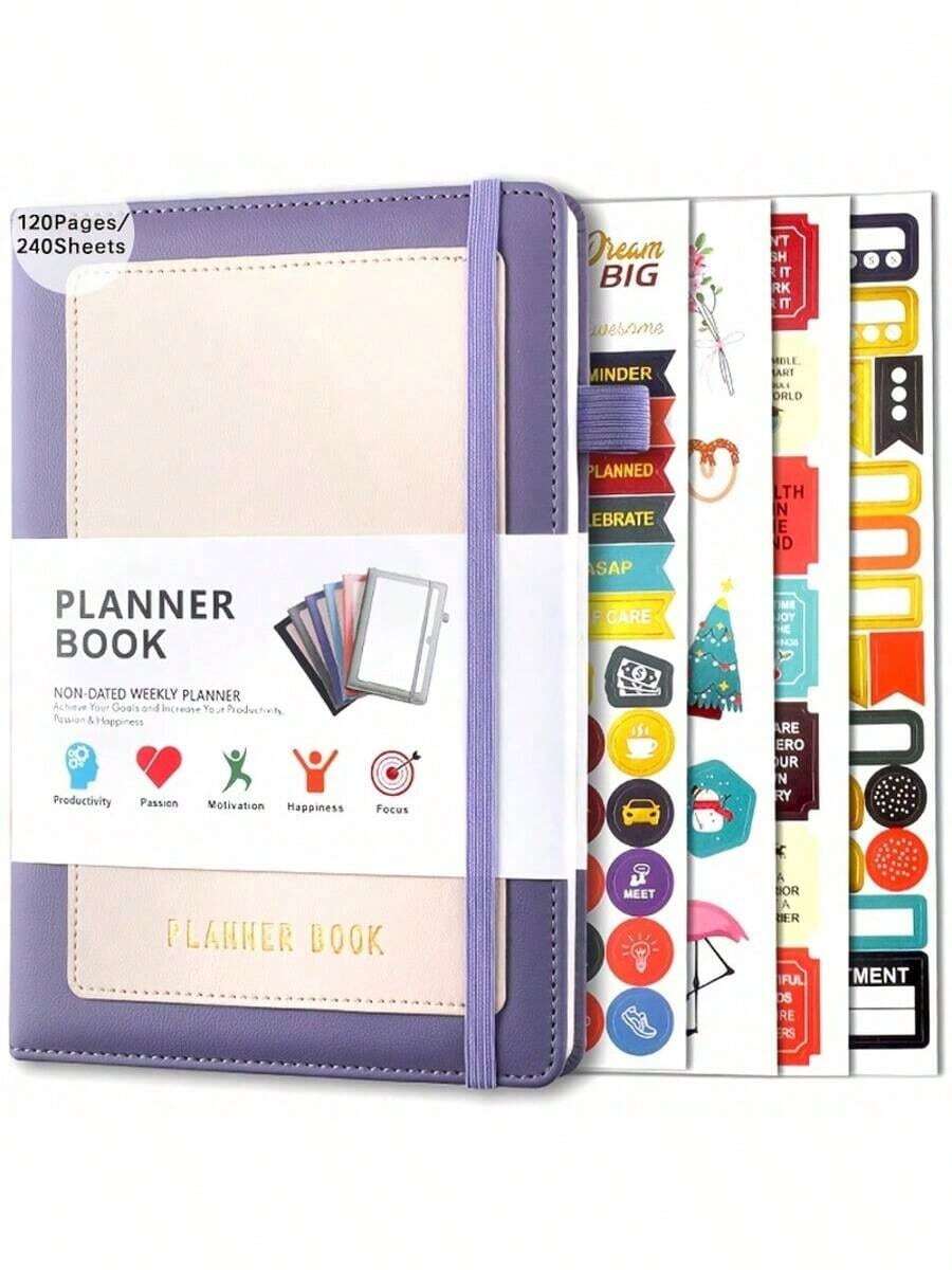 Back To School A5 Diary -200 Rows, 80 GSM | Hardcover Notebook With Pen Ring And Expandable Pocket | Learning Supplies, Suitable For Schools, Offices Or Meeting Rooms, Daily Notebooks, Meeting Notes, Primary School Diaries, Student Diaries, Classroom Notebooks, Gifts For Good Friends, Family, Girlfriend, Boyfriend, Colleagues, Best Friends, Exquisite Notebooks, Simple Notebooks, Recording Life - Multicolor - View 1