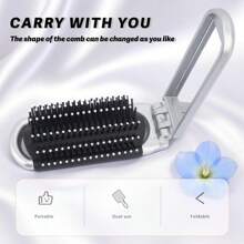 Joyluck 女士专用梳子，镜面梳一体式便携折叠梳迷你户外便携银色发梳，化妆梳，返校，旅行度假必备，女士发饰
