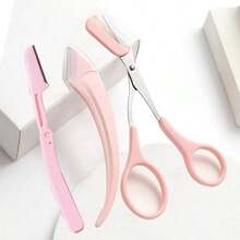1 Pieza/1 Set de Tijeras para Cejas de Mujer, Tijeras para Cejas, Tijeras para Cejas con Forma de Peine, Tijeras con Estilo de Peine, Clips para Dedos Antideslizantes para Eliminación de Vello, Recortadora de Cejas de Acero Inoxidable, Accesorios de Belleza Convenientes para Hombres y Mujeres (Negro, Rosa, Blanco) - Multicolor - Ver 9