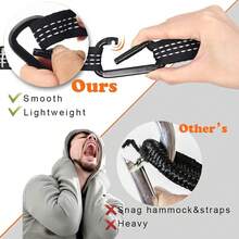 AnorTrek Hamaca de camping, súper ligera y portátil de paracaídas con dos correas para árbol, individual o doble de nailon de viaje para camping, mochilero y senderismo - Gris&Rosa - Ver 8