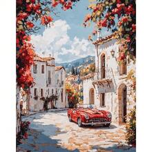 1 件套数字油画套装花朵窗户丙烯颜料带数字墙面艺术画适用于家居装饰 40x50 厘米/16x20 英寸无画框