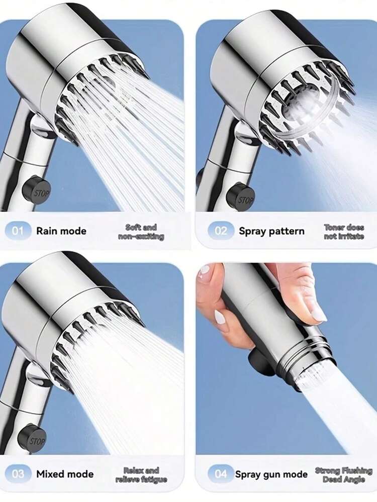 Soffione doccia ad alta pressione a 3 modalità con filtro anticalcare e