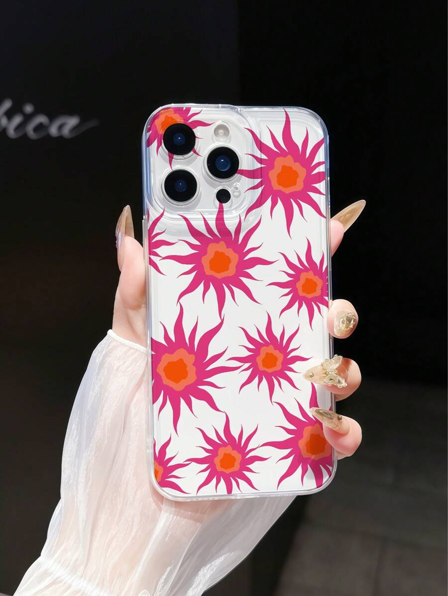 Radiant Solar Element Transparent Phone Case, Fully Covered With Precision Holes To Prevent Falling, Compatible With Apple 13, 11, 12, 14, 15, 7/8, X, XR, XS Max, Pro, Plus, Pro Max, Mini
