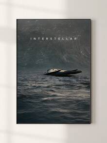 1 件星际穿越电影海报，帆布印刷海报，现代电影海报，墙面艺术，星际穿越礼物，粉丝收藏，客厅卧室办公室家居装饰，礼物，无框架 - 黑色 - 查看 2
