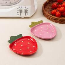 1pc Ceramic Spoon Rest For Stove Top, Cute Strawberry Spoon Rest Cooking Spoon Holder For Kitchen Counter, Utensil Rest Spatula Rest Ladle Holder Tong Rest, Gift For Cooking Housewarming Wedding - Multicolor - View 2