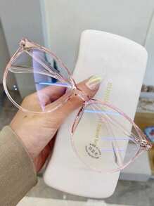 Fashion Glasses, Clear Lenses, Unisex Glasses, Black, Pink And Clear Frames, Eye Protection And Fashion For Summer Beach Vacation,Outdoor,Travel