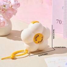 1 Stück tragbarer Dopamin-Stil Pillendose - transparente geschichtete Reisebox für Pillen, Mini Kosmetik & Schmuckaufbewahrung - Blumen Design, abnehmbare Fächer, Haltegriff