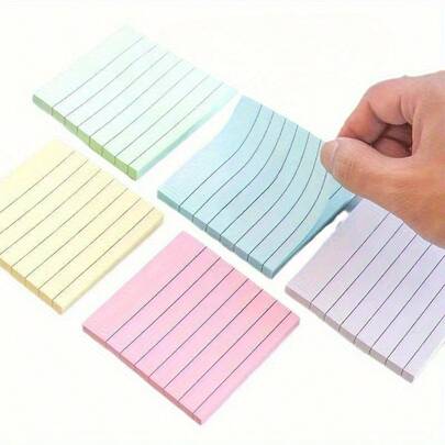 50pcs, Line Label Paper, Sticky Notes, Message Notes, Striped Sticky Notes, Horizontal Adhesive, Paper Thickening, No Curling