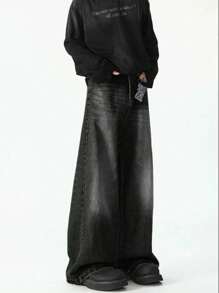 Teens/Young Boys' Loose Fit Cargo Pocket Wide Leg Casual Jeans