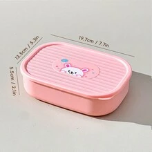 Cute Cartoon Plastic Lunch Box With Detachable 3 Compartments, Microwave Divided Bento Box, Portable Fruit Salad Food Storage Container, Refrigerator Fresh-Keeping Box, Lunch Container For Student Adult Use In Home, Office, Picnic, Back To School - Multicolor - View 16