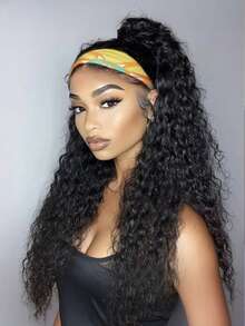 Hair Water Wave Headband Glueless Wigs 100% Human Hair No Glue No Lace Fit For All Head Sizes With Invisi Drawstring Beginner Friendly Hook Fit No-Slip Unice Wigs